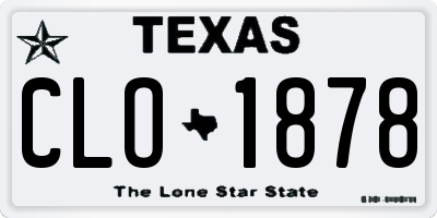 TX license plate CLO1878