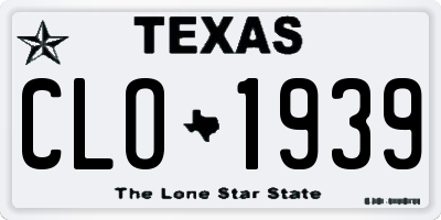 TX license plate CLO1939