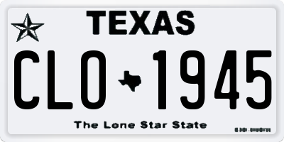 TX license plate CLO1945