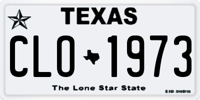 TX license plate CLO1973