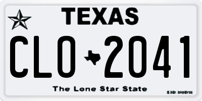 TX license plate CLO2041