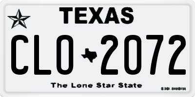 TX license plate CLO2072