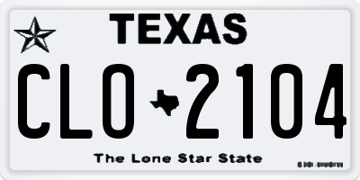 TX license plate CLO2104