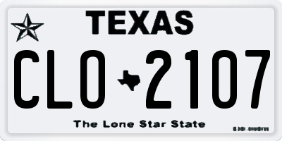 TX license plate CLO2107
