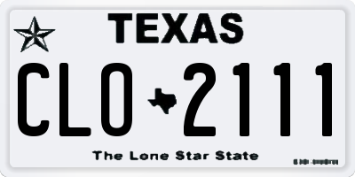 TX license plate CLO2111