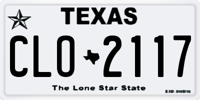 TX license plate CLO2117
