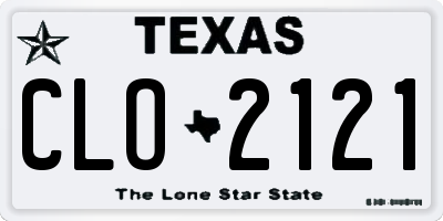 TX license plate CLO2121