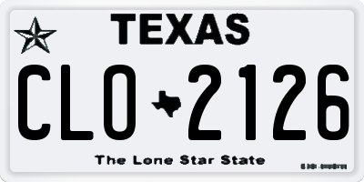 TX license plate CLO2126