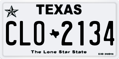 TX license plate CLO2134