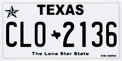 TX license plate CLO2136