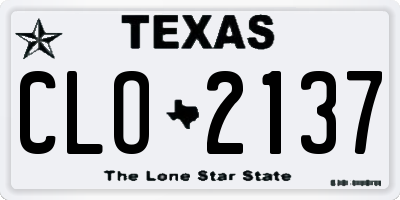 TX license plate CLO2137
