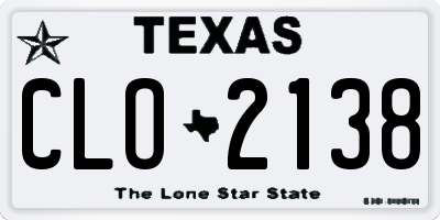 TX license plate CLO2138