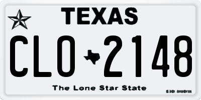 TX license plate CLO2148