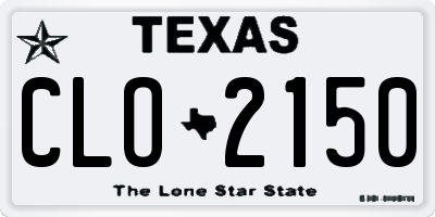 TX license plate CLO2150