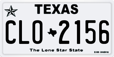 TX license plate CLO2156