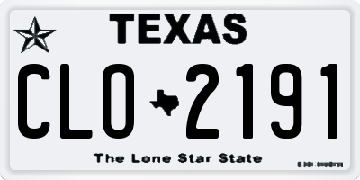 TX license plate CLO2191