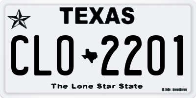 TX license plate CLO2201