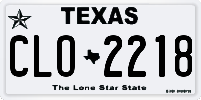 TX license plate CLO2218