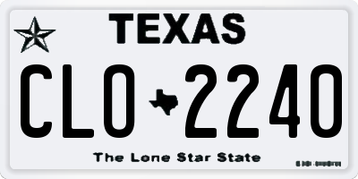 TX license plate CLO2240