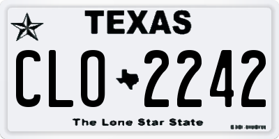 TX license plate CLO2242