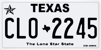 TX license plate CLO2245