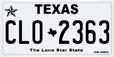 TX license plate CLO2363