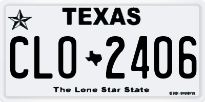 TX license plate CLO2406