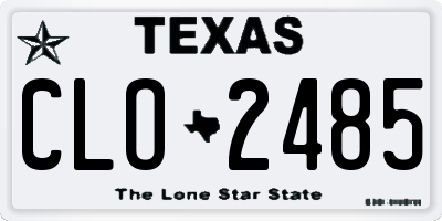 TX license plate CLO2485