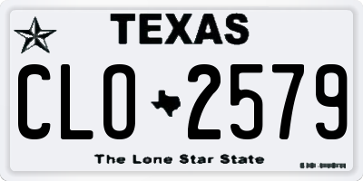 TX license plate CLO2579