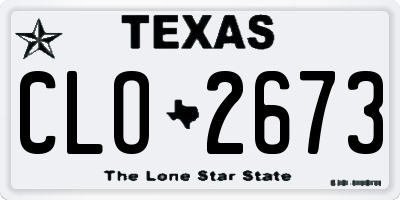 TX license plate CLO2673