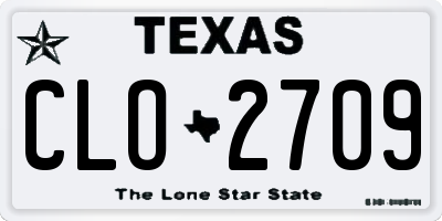 TX license plate CLO2709