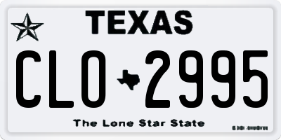 TX license plate CLO2995