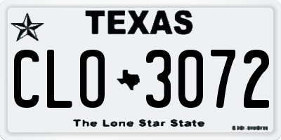 TX license plate CLO3072