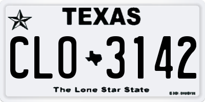 TX license plate CLO3142