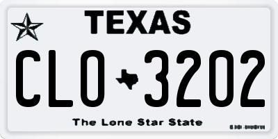 TX license plate CLO3202