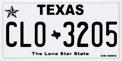 TX license plate CLO3205