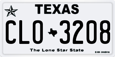 TX license plate CLO3208