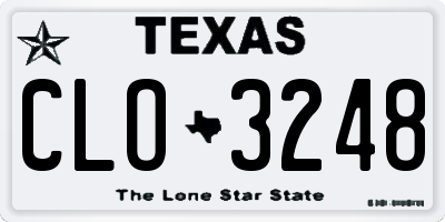 TX license plate CLO3248