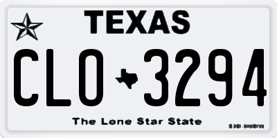 TX license plate CLO3294