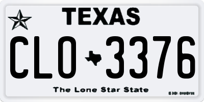 TX license plate CLO3376