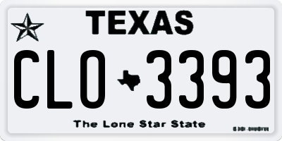 TX license plate CLO3393