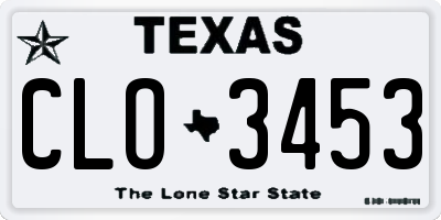TX license plate CLO3453