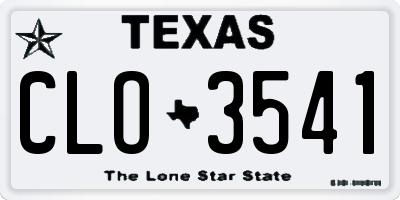 TX license plate CLO3541
