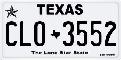 TX license plate CLO3552