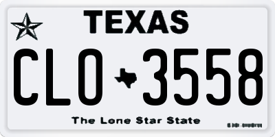 TX license plate CLO3558