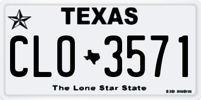 TX license plate CLO3571