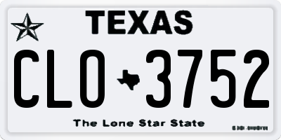 TX license plate CLO3752
