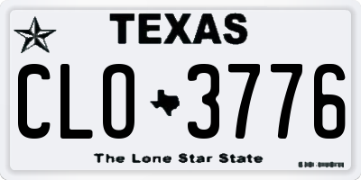 TX license plate CLO3776