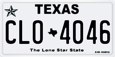 TX license plate CLO4046