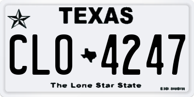 TX license plate CLO4247